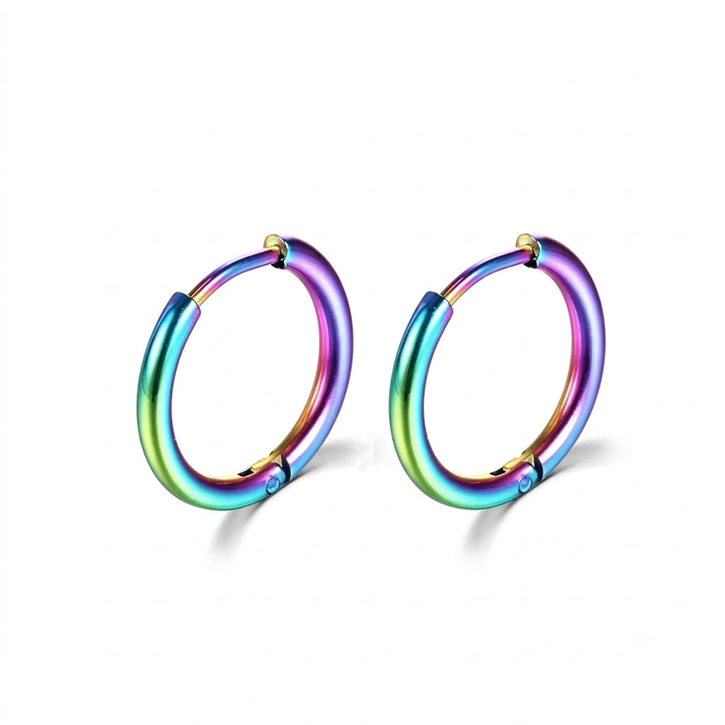 Boucles d'oreilles créoles minimalistes en acier inoxydable