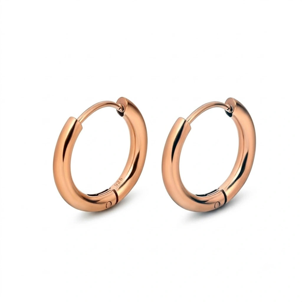 Boucles d'oreilles créoles minimalistes en acier inoxydable