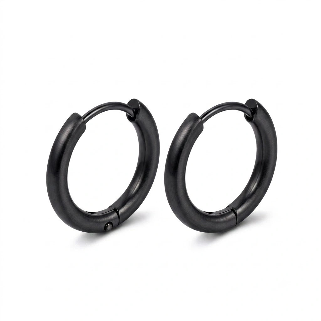 Boucles d'oreilles créoles minimalistes en acier inoxydable