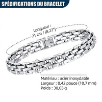 Bracelet à maillons pour homme en acier inoxydable