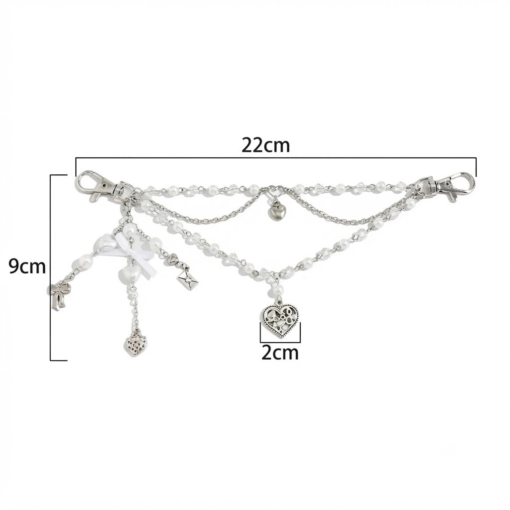 Porte-clés Cœur en Perles – Accessoire Romantique & Tendance Style Y2K